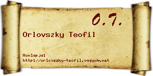 Orlovszky Teofil névjegykártya